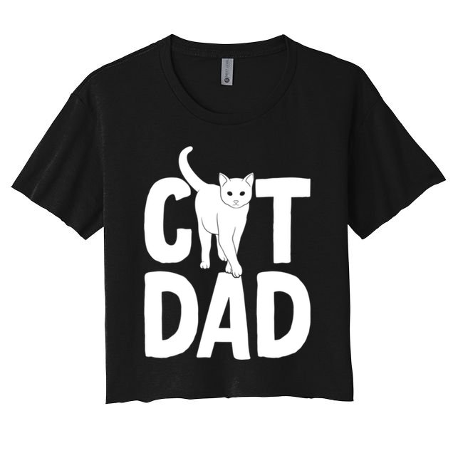 Cat Dad Women's Crop Top Tee