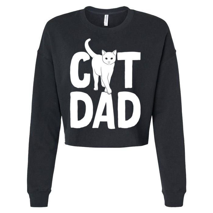 Cat Dad Cropped Pullover Crew