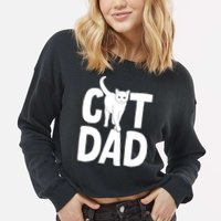 Cat Dad Cropped Pullover Crew