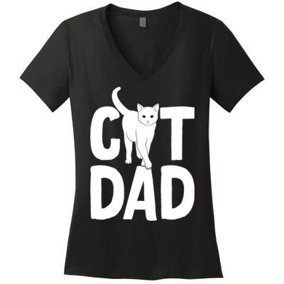 Cat Dad Women's V-Neck T-Shirt