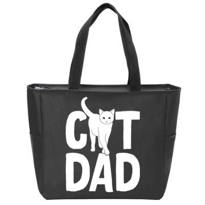 Cat Dad Zip Tote Bag