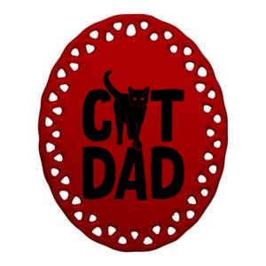 Cat Dad Ceramic Oval Ornament