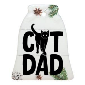 Cat Dad Ceramic Bell Ornament