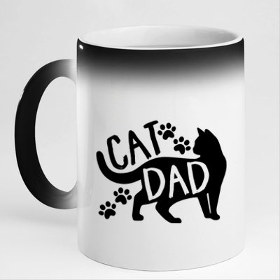 Cat Dad Cute FatherS Day 11oz Black Color Changing Mug