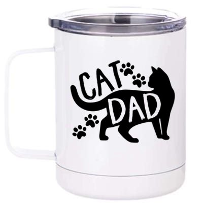 Cat Dad Cute FatherS Day 12 oz Stainless Steel Tumbler Cup