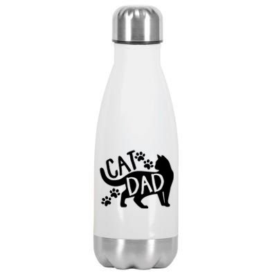 Cat Dad Cute FatherS Day Stainless Steel Insulated Water Bottle