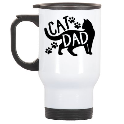 Cat Dad Cute FatherS Day Stainless Steel Travel Mug