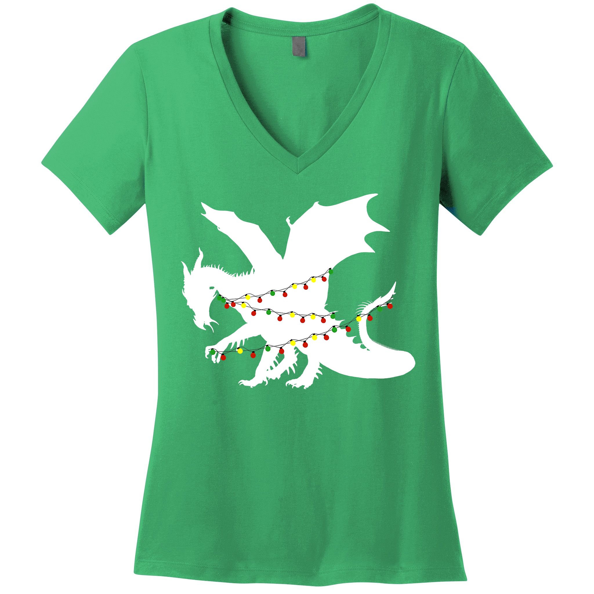 Christmas Dragon Women's V-Neck T-Shirt