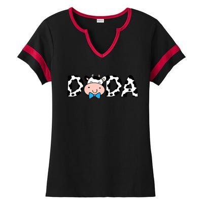 Cow Dada Ladies Halftime Notch Neck Tee