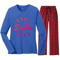 Cool Dads Club Vintage Dad Retro Fathers Day Costume Funny Gift Women's Long Sleeve Flannel Pajama Set 