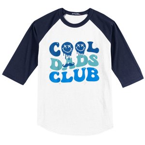 Cool Dads Club Funny Smile Fathers Day Gift Groovy Cool Dads Baseball Sleeve Shirt