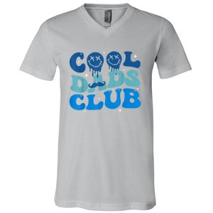 Cool Dads Club Funny Smile Fathers Day Gift Groovy Cool Dads V-Neck T-Shirt