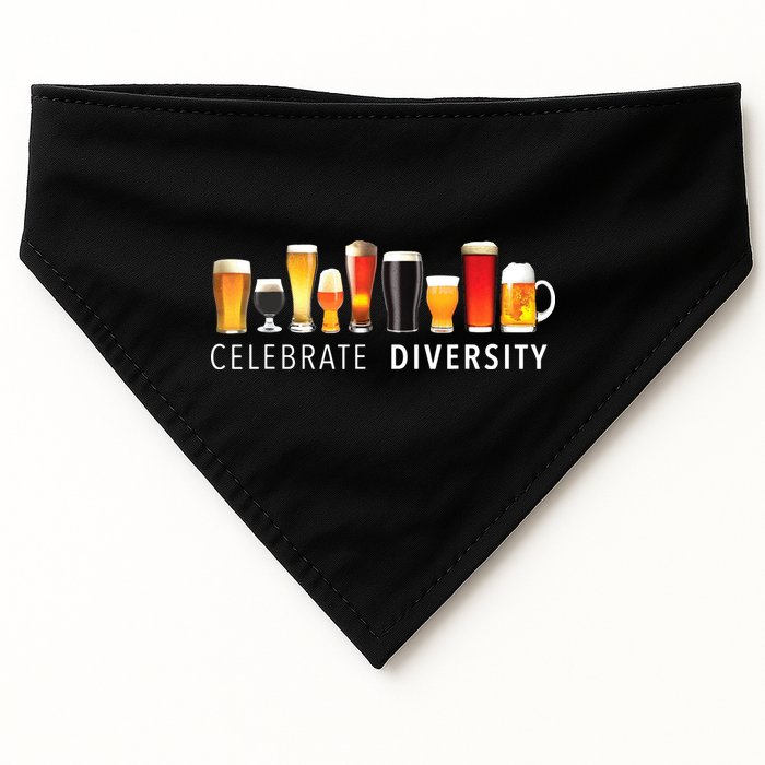 Celebrate Diversity Craft Beer Drinking USA-Made Doggie Bandana