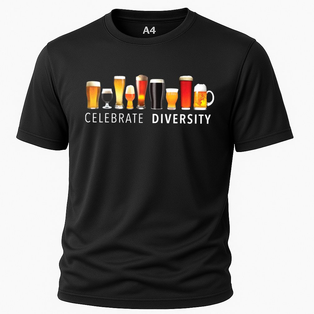 Celebrate Diversity Craft Beer Drinking Cooling Performance Crew T-Shirt