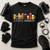 Celebrate Diversity Craft Beer Drinking Cooling Performance Crew T-Shirt