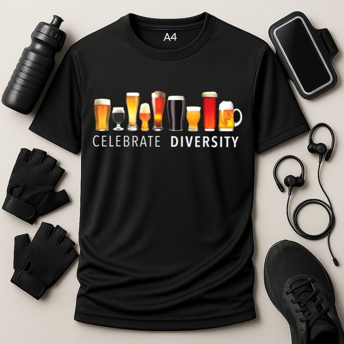 Celebrate Diversity Craft Beer Drinking Cooling Performance Crew T-Shirt