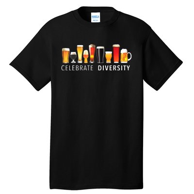 Celebrate Diversity Craft Beer Drinking Tall T-Shirt