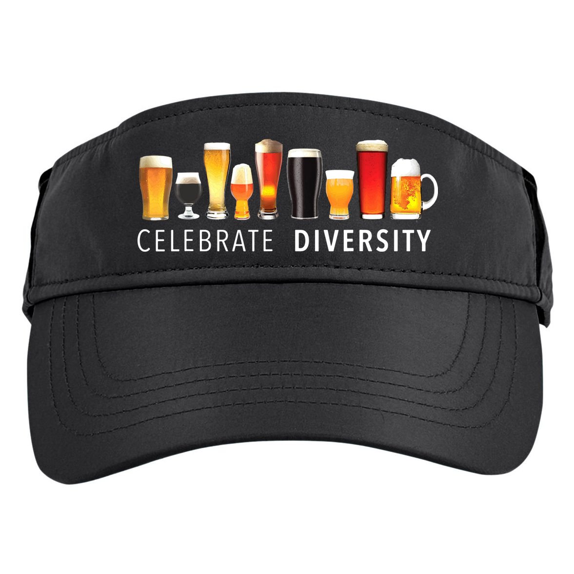 Celebrate Diversity Craft Beer Drinking Adult Drive Performance Visor