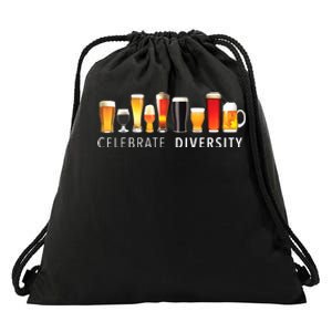 Celebrate Diversity Craft Beer Drinking Drawstring Bag