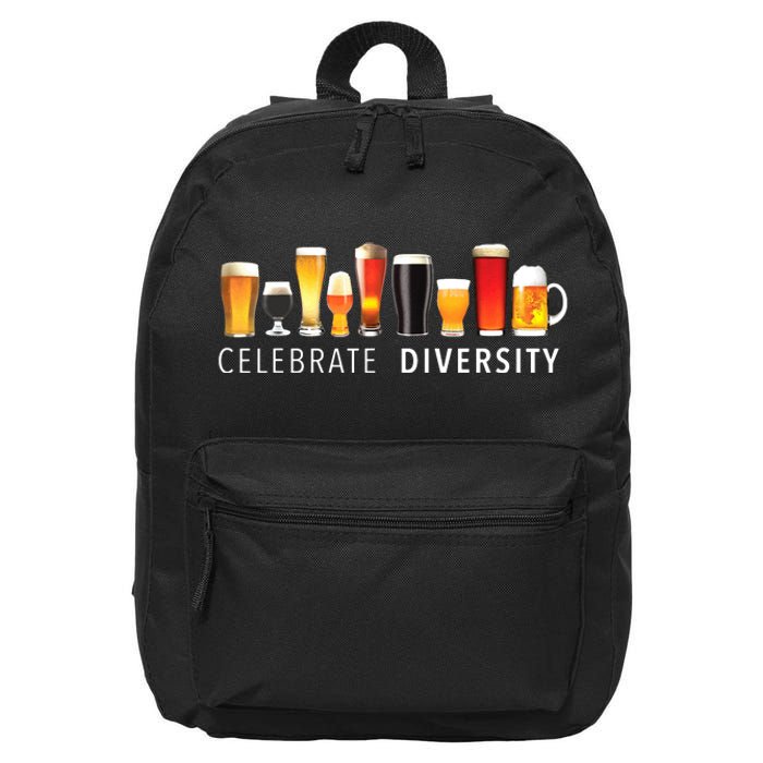 Celebrate Diversity Craft Beer Drinking 16 in Basic Backpack