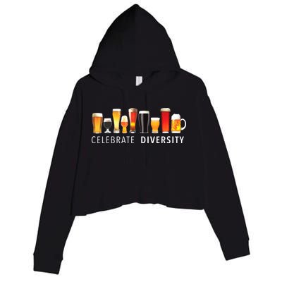 Celebrate Diversity Craft Beer Drinking Crop Fleece Hoodie