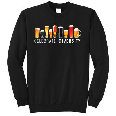 Celebrate Diversity Craft Beer Drinking Tall Sweatshirt