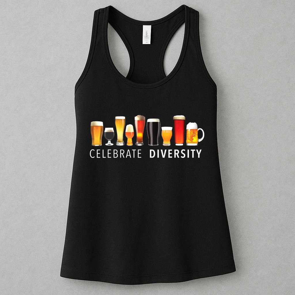 Celebrate Diversity Craft Beer Drinking Womens Tank Top