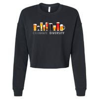 Celebrate Diversity Craft Beer Drinking Cropped Pullover Crew