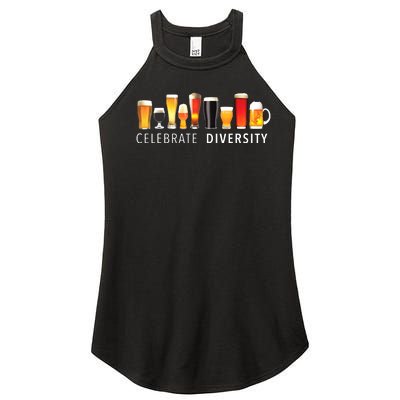 Celebrate Diversity Craft Beer Drinking Women's Perfect Tri Rocker Tank