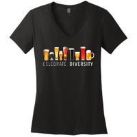 Celebrate Diversity Craft Beer Drinking Women's V-Neck T-Shirt