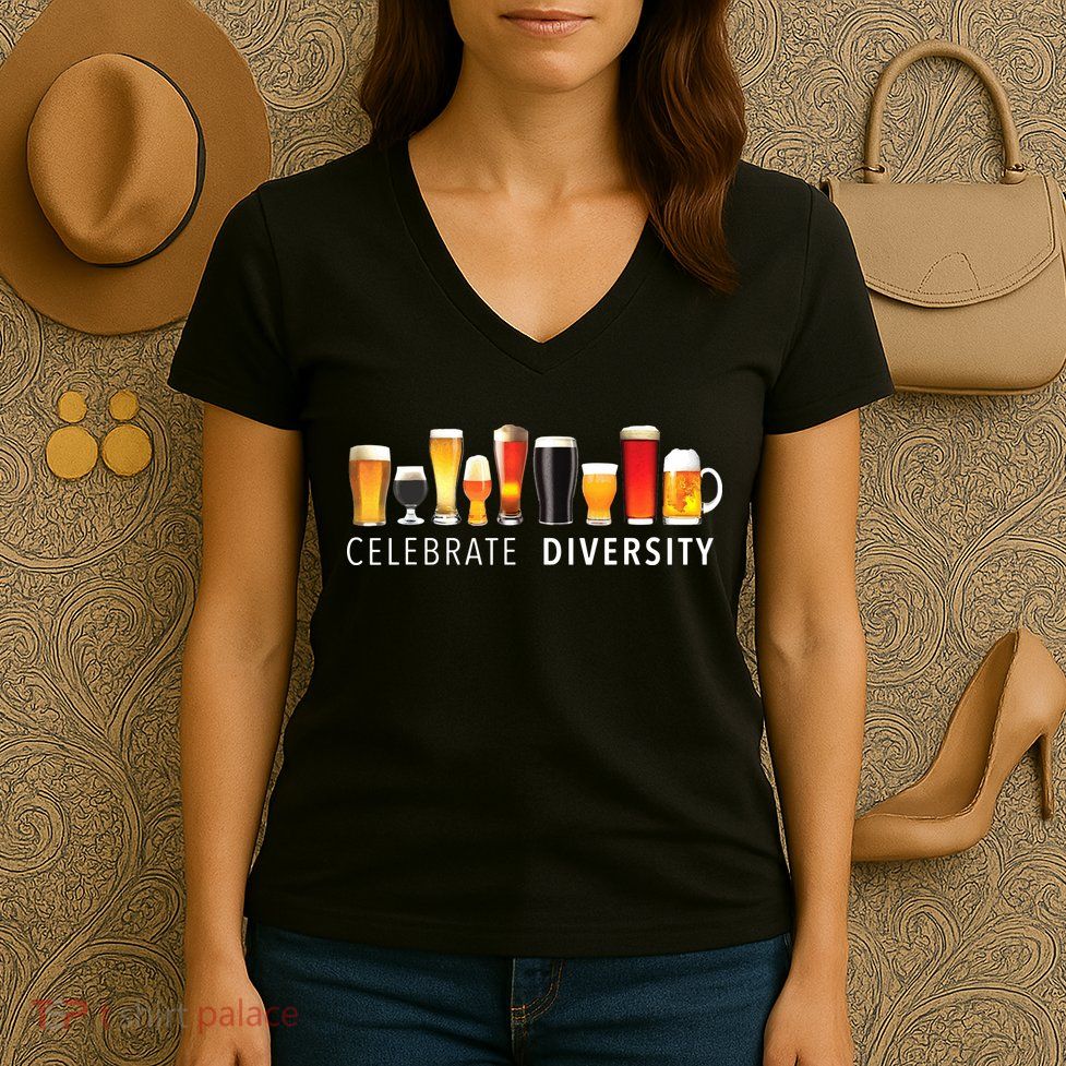 Celebrate Diversity Craft Beer Drinking Women's V-Neck T-Shirt