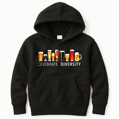 Celebrate Diversity Craft Beer Drinking Kids Hoodie