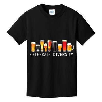 Celebrate Diversity Craft Beer Drinking Kids T-Shirt