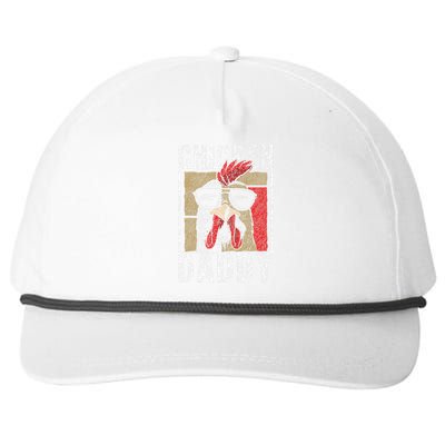 Chicken Daddy Chicken Farmer Father Of The Chicken Coop Snapback Five-Panel Rope Hat