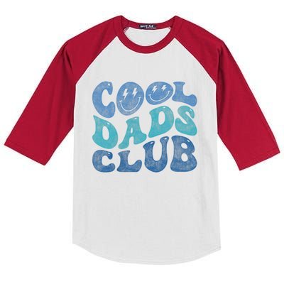 Cool Dads Club Funny Smile Fathers Day Gift Groovy Cool Dads Kids Colorblock Raglan Jersey