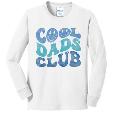 Cool Dads Club Funny Smile Fathers Day Gift Groovy Cool Dads Kids Long Sleeve Shirt