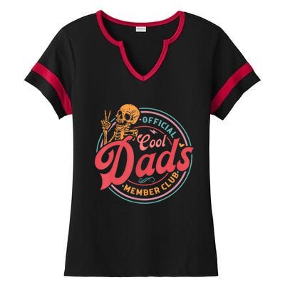 Cool Dads Club Funny Skelton Ladies Halftime Notch Neck Tee