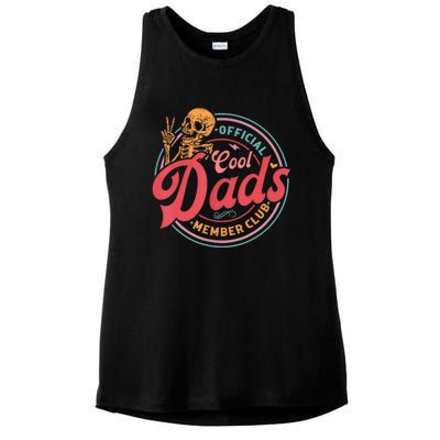 Cool Dads Club Funny Skelton Ladies PosiCharge Tri-Blend Wicking Tank