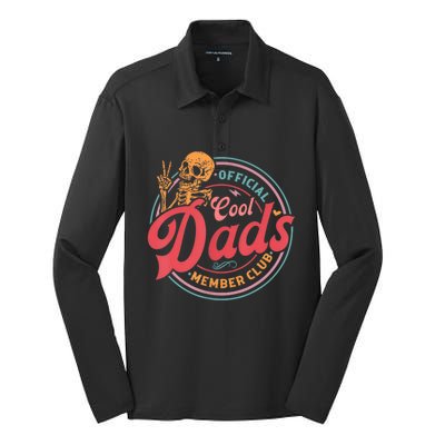 Cool Dads Club Funny Skelton Silk Touch Performance Long Sleeve Polo