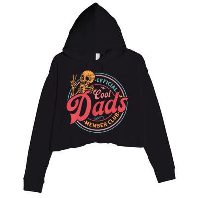 Cool Dads Club Funny Skelton Crop Fleece Hoodie