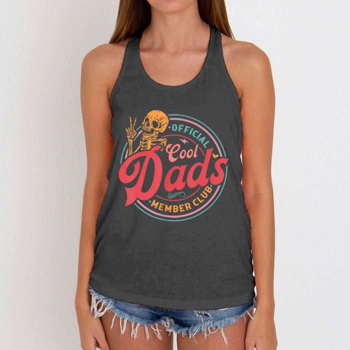 Cool Dads Club Funny Skelton Women's Knotted Racerback Tank