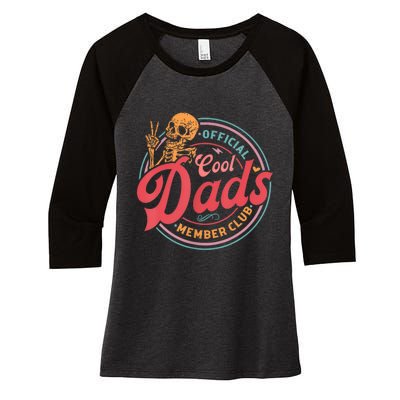 Cool Dads Club Funny Skelton Women's Tri-Blend 3/4-Sleeve Raglan Shirt