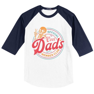 Cool Dads Club Funny Skelton Baseball Sleeve Shirt