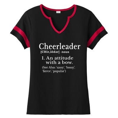 Cheerleader Definition Cheer Flyer Gifts Cheerleaders Ladies Halftime Notch Neck Tee