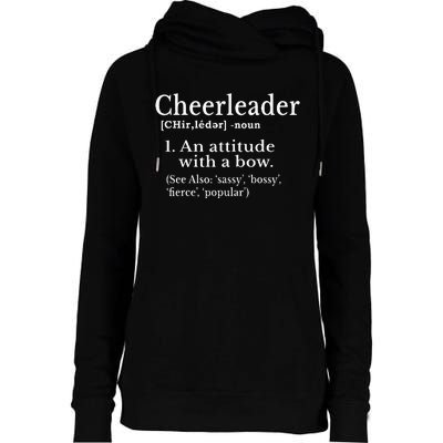 Cheerleader Definition Cheer Flyer Gifts Cheerleaders Womens Funnel Neck Pullover Hood