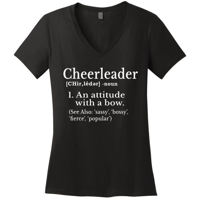 Cheerleader Definition Cheer Flyer Gifts Cheerleaders Women's V-Neck T-Shirt