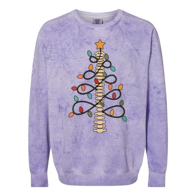 Chiropractor Doctor Christmas Lights Chiropractic Assistant Colorblast Crewneck Sweatshirt