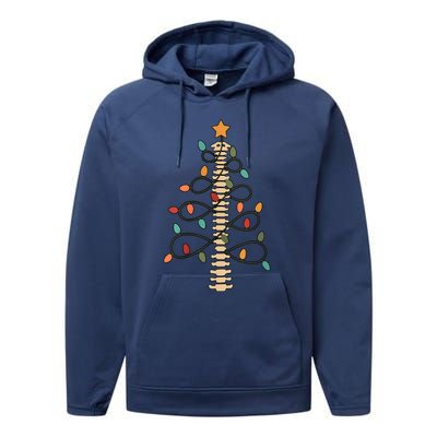 Chiropractor Doctor Christmas Lights Chiropractic Assistant Performance Fleece Hoodie