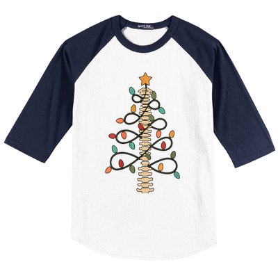 Chiropractor Doctor Christmas Lights Chiropractic Assistant Baseball Sleeve Shirt