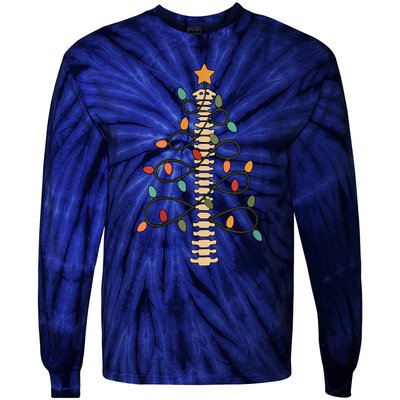 Chiropractor Doctor Christmas Lights Chiropractic Assistant Tie-Dye Long Sleeve Shirt